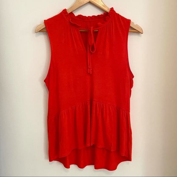 J.Crew Peplum Top with Ruffle Detail in Red - Picture 3 of 5